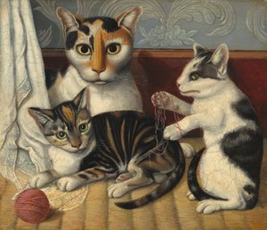 Kat og killinger, ca. 18721883. af Unbekannt