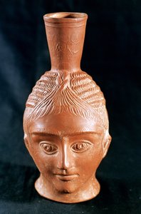 Keramisk vase i form af et antropomorft hoved, El Aouja, Tunesien af Unbekannt