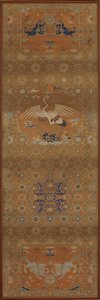 Stolebetræk med en kran, løver, drager, lovende symboler..., Qing-dynasti, 1700-tallet. af Unbekannt