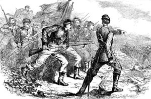 Anklagen for de føderale i Korinth, amerikansk borgerkrig, c1880 af Unbekannt