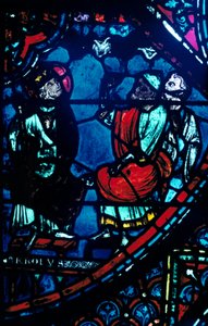 Karl den Store ser på Mælkevejen, farvet glasvindue, Chartres Cathedral, Frankrig, c1225 af Unbekannt