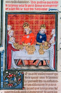 Karl IV modtager gaver, 1375-1379 af Unbekannt