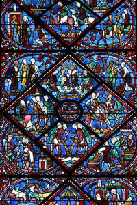 Chartres katedral: farvet glas vindue Chartres Frankrig af Unbekannt