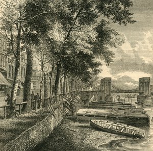 Cheyne Walk og Cadogan Pier, c1876. af Unbekannt