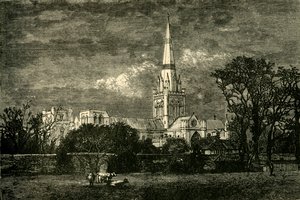 Chichester Cathedral, fra syd, 1898. af Unbekannt