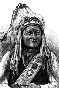 Chief Sitting Bull, amerikansk indianer, 1800-tallet af Unbekannt