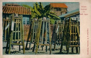 Kinesiske kriminelle i dødsbure, c1900 af Unbekannt