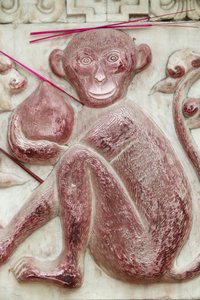 Kinesisk astrologisk tegn. Hvid sky tempel, Beijing, Kina af Unbekannt