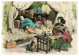 Kinesiske opiumsrygere, 1800-tallet af Unbekannt