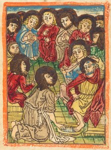 Kristus vasker apostlenes fødder, ca. 1480. af Unbekannt