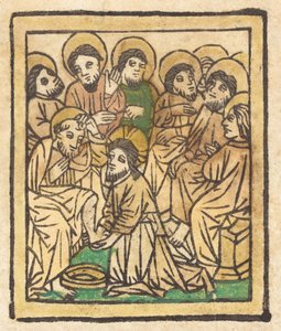 Kristus vasker apostlenes fødder, ca. 1490. af Unbekannt