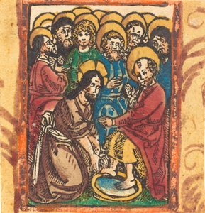 Kristus vasker apostlenes fødder, ca. 14901500. af Unbekannt