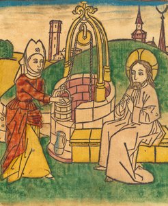 Kristus og Samarias kvinde, sandsynligvis 1485. af Unbekannt
