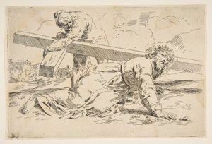 Kristus bærer korset på ryggen, kopi efter Cantarini, ca. 1637-1639 eller senere. af Unbekannt