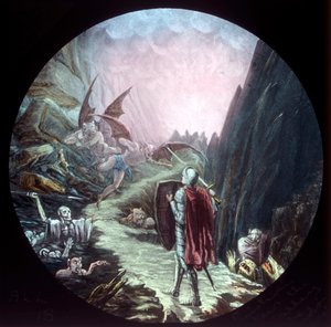 Christian går ind i Dødens Skygges Dal, c1910. af Unbekannt