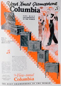 Juleannonce for Columbia Grammofoner, 1929 af Unbekannt