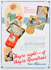 Juleannonce for Rowntrees York Chocolates, 1924 af Unbekannt