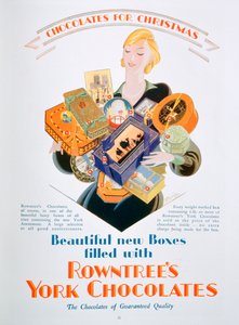 Juleannonce for Rowntrees York Chocolates, 1928 af Unbekannt