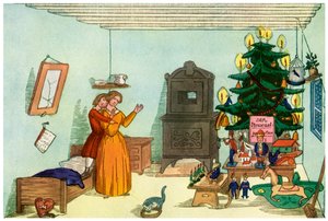 Julescene fra Kong Nøddeknækkeren af Heinrich Hoffmann, 1853 1956 af Unbekannt