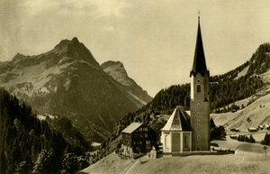 Kirke ved Schröcken, Bregenzerwald, Østrig, c1935. af Unbekannt