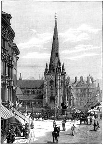 Church of St Martin in the Bull Ring, Birmingham, West Midlands, 1887 af Unbekannt