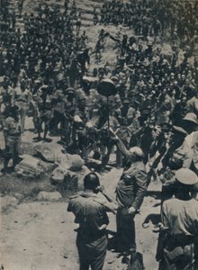 Churchill med britiske tropper i Nordafrika, juni 1943, 1945. af Unbekannt