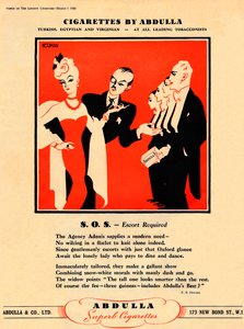 Cigaretter af Abdulla - S.O.S. - Escort påkrævet, 1939 af Unbekannt