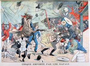 Cirkustelt blæst væk, Saint Etienne, Frankrig, 1903 af Unbekannt