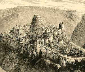 Citadel og palads for de gamle konger af Bulgarien i Tirnova, 1890. af Unbekannt