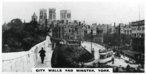 Bymure og Minster, York, c1920