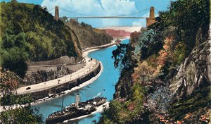 Clifton Suspension Bridge fra Leigh Woods, Bristol, c1940