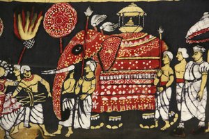 Stoftryk, der forestiller den hellige Buddha-tandrelikvie pilgrimsfærd i Kandy, Sri Lanka Paris Frankrig af Unbekannt