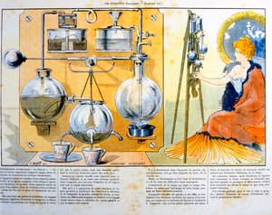 Kaffe- eller temaskine opvarmet af en lille spirituslampe, 1900 af Unbekannt