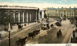 College Green - Dublin, slutningen af det 19.-begyndelsen af det 20. århundrede. af Unbekannt