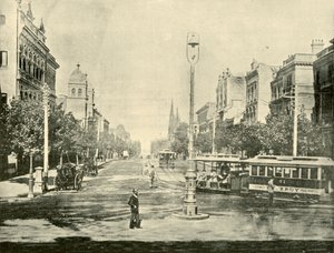 Collins Street, Melbourne, fra Treasury Buildings, 1901. af Unbekannt