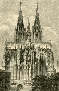 Köln Domkirke, fra øst, 1890. af Unbekannt
