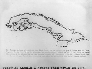 Columbus, da Cortes ankom til Cuba, 1400-tallet, 1920