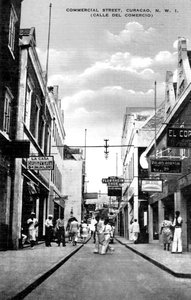 Commercial Street, Curacao, De Nederlandske Antiller, omkring 1900-tallet af Unbekannt