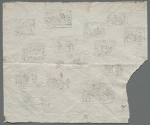 Kompositionsskitser efter Raphael og andre kunstnere recto, ca. 1800. af Unbekannt