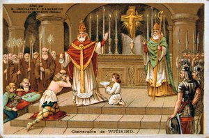 Conversion of Witikind, 785 AD, 1800-tallet af Unbekannt