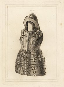 Corcelet eller jakkesæt af lyst arquebus-rustning og morion-hovedstykke fra Tower of London af Unbekannt