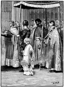 Kroning af Richard I i Westminster Abbey 1189, c1880 af Unbekannt