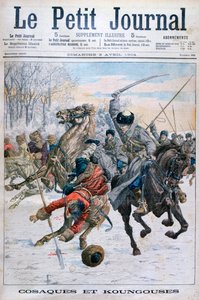 Kosakker kæmper mod Manchus, russisk-japanske krig, 1904 af Unbekannt
