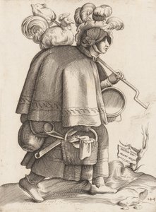 Kostumeplade: Kone til en kriger fra Tyskland, ca. 1558-70. af Unbekannt