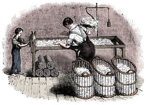 Bomuldsfremstilling, c1845 af Unbekannt