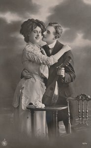 Par med mandolin, c1910 af Unbekannt