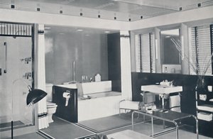 Crane Co. - Et sort, hvidt, rødt og gråt skema med et uglaseret keramisk flisegulv, østers-hvid wa af Unbekannt