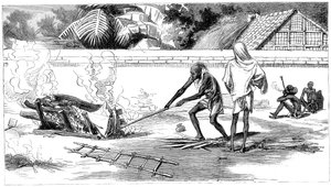 Ligbrænding i Calcutta, Indien, 1882 af Unbekannt
