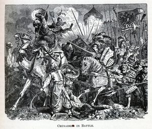 Korsfarere i kamp, 1882 af Unbekannt