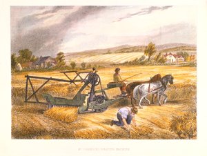 Cyrus McCormicks høstmaskine fra 1831 patenteret 1834, c1851. af Unbekannt